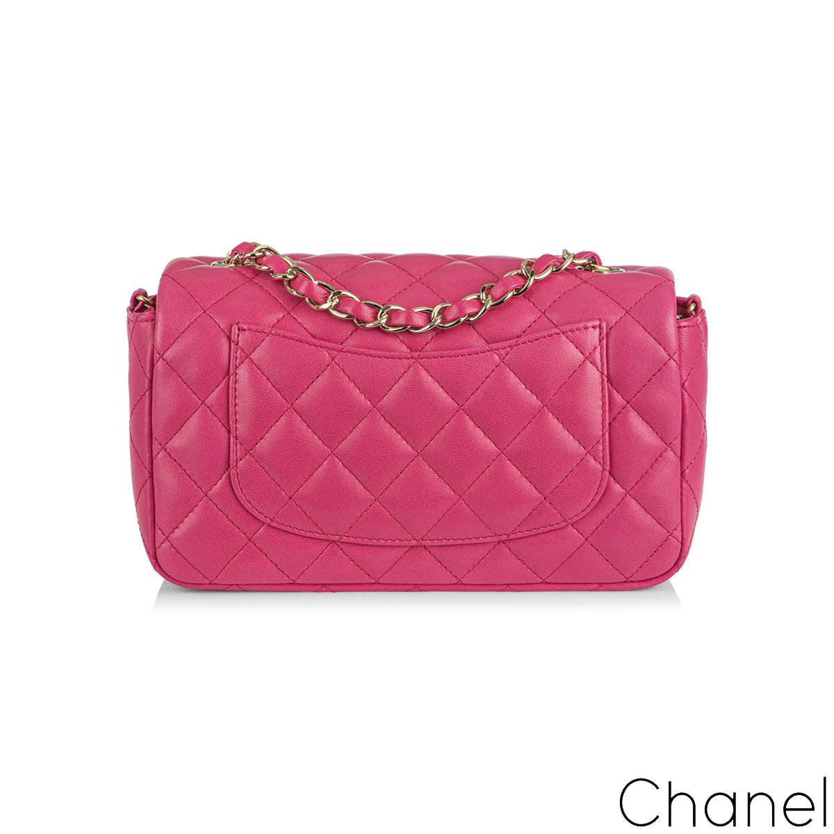 Chanel Fuchsia Pink Lambskin Classic Mini Flap Bag